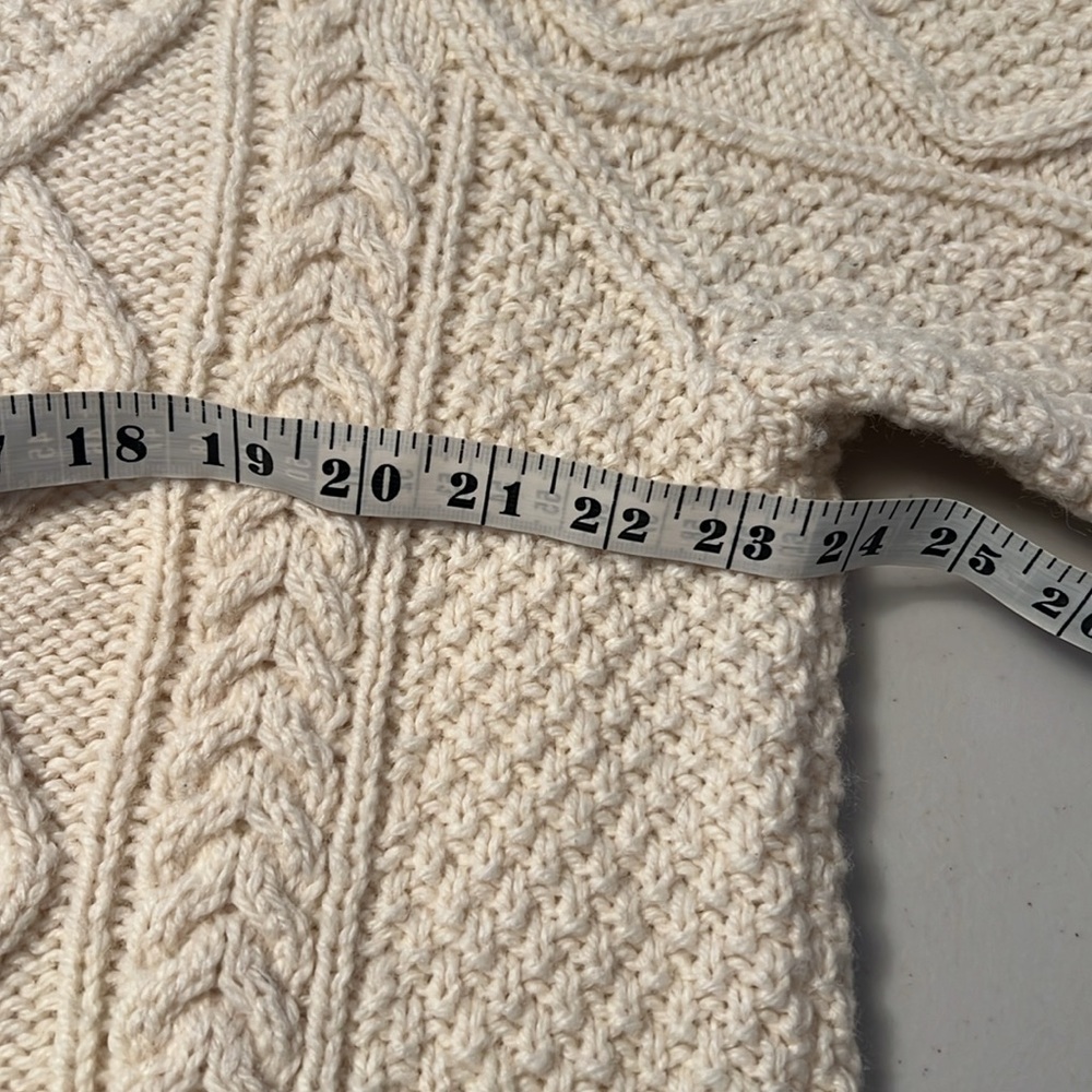 Men's Crewneck Fisherman’s Sweater - Cream - Picture 5 of 7